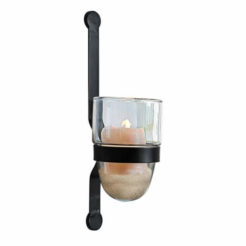 Loberon Astalis Portacandela da Parete - Portacandela Decorativo - Bellissimo Anche Come Vaso, Nero/Trasparente