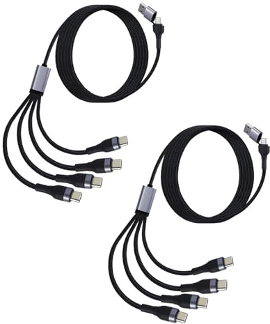 UCEC 4 in 2 USBC/A to USB C Multi Charging Cable, 2 PACK | 4FT USB C Splitter Type C Charger Cord with 4 USB-C Connectors for Tablet Cell Phone