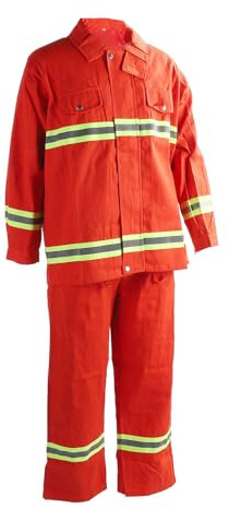 MAJONMMERD Flamsäker Säkerhetsdräkt, Flamsäker Skyddskläder, Flamskyddad Bomull Typ 97 med Reflekterande Remsa, Värmeisolering, Vattenbeständig Grad 3 för Industri