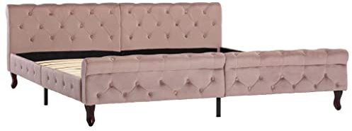 Velluto Premium Morbido Letto Matrimoniale Tenda King Size Rosa 200x200 cm | Giroletto Rosa in Velluto 200x200 cm Letto Matrimoniale Padiglione Tenda da Arredamento Camera da Letto Lussuosa con Valance