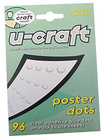 U-Craft 14mm Poster Glue Adhesive Dots 96 per pack removable peelable 201054