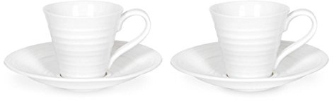 Portmeirion Sophie Conran Espresso Cup and Saucer, Porcelain, White, 22 x 22 x 6.5 cm