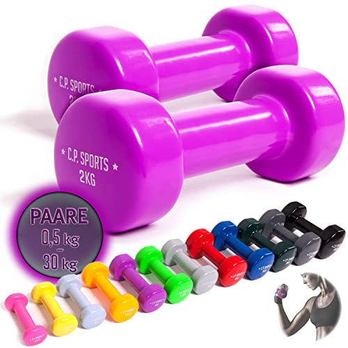 C.P. Sports Gymnastikhanteln | Kurzhanteln 2er Set - Gewichte von 0,5kg bis 12kg | Hanteln/Dumbbells für Damen & Herren | Hantelset für Sport, Fitness, Gymnastik, Kraftraining, Workout, Home Gym