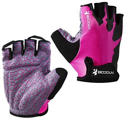 Eroilor Guantes cortos de ciclismo medio dedo bicicleta MTB Guantes de verano para mujer/hombre - Rosa - S