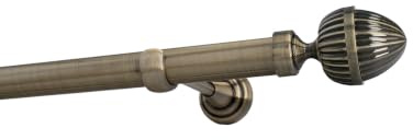 Sento 25mm Gardinenstange Vorhangstange Metall Wandmontage Messing Antik 280 cm Donata