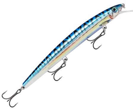 Rapala - MaxRap Angelköder - Angelzubehör mit aerodynamischem Profil - Salzwasser Spinnköder - Lauftiefe 0,3-0,9m - Fischköder 13cm, 15g - Hergestellt in Estland - Live Blue Mackerel