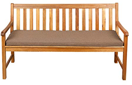 Gutekissen® Cojín de Asiento para Banco, Columpios de Jardín, Asiento, Liso. FK5 (160x30x5, Gris Marrón)
