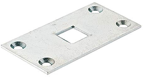 JUVA Schließblech für Tor-Treibriegel und Boden-Riegel - H10316 | Stahl verzinkt | Stangenführung für 13 mm Stangen | MADE IN GERMANY | 1 Stück - Stangen-Bodenplatte zur Tor Verriegelung