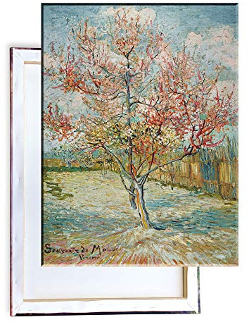 Unified Distribution Vincent Van Gogh - Rosa Pfirsichbäume Souvenir de Mauve - Klassisches Gemälde - Replik auf Leinwand 80x60 cm