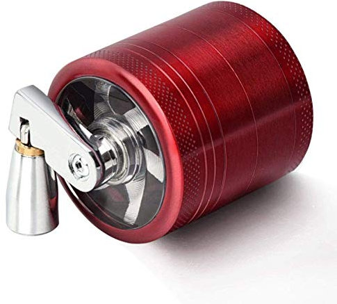 Camidy 4 Layers Grinder, 4- Layer Zinc Alloy Manual Crusher Mill with 3- Chambers Handle for Kitchen Spice Grinding Tool