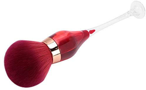 Nail Art Powder Cleaner, Nail Dust Cleaning Brush, Blush Brush Fluffy Large for Contour Foundation Blush Loose Powder(Rose red)