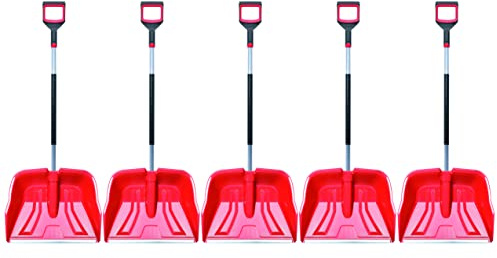 5 x Pelles à neige avec poignée ergonomique – Pelle à neige pour petites et grandes quantités de neige – Lame en plastique, manche en aluminium