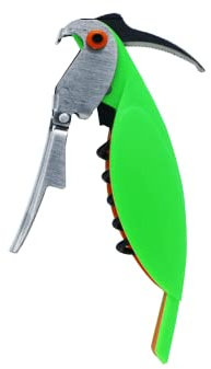 Sacacorchos de palanca con forma de loro, abrebotellas multiusos para quitar corcho, abridor de vino manual para barra de fiesta (verde)