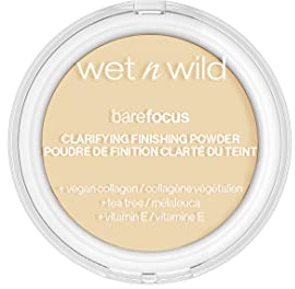 Wet n Wild, Bare Focus, Make-Up Fixier Puder, Transparent und Matt für eine Makellose Make-Up-Grundlage, Langanhaltend, mit Hyaluronsäure und Vitamin E, für Helle Hauttypen
