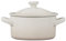Le Creuset Mini cocotte redondo de gres con tapa de flor, 8 onzas, merengue