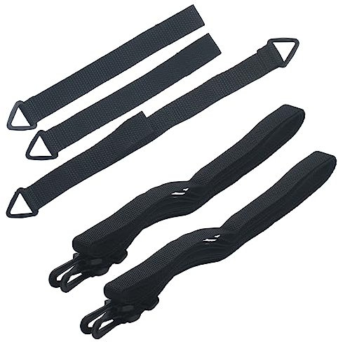 BODYA 5Pcs Fixed Straps for Large Outdoor Umbrella, Wind Protection Fixed Band Wind Lock for Outdoor Garden Cantilever Parasols Adjustable Black