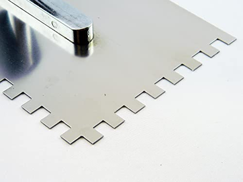 Contoo CT029 Toothed Trowel Wooden Handle Stainless Steel 280 x 130 Tooth 8 x 8 mm