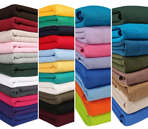 Tela de sudadera y canalé de punto a juego para recortar;Material de jersey con capucha de vellón cepillado en la parte posterior, por Neotrims UK. [School Burgundy, 1 meter (Fabric Only)]