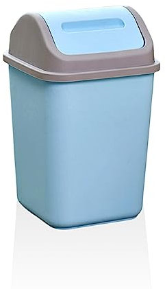 BEALIFE Kunststoff Schwenkdeckel Mülleimer Home Office Mülleimer mit großer Kapazität Bodenkorb rechteckiger Papierkorb Mülleimer, Blau