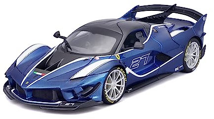 Bburago Ferrari FXX-K EVO: Modellauto im Maßstab 1:18, Ferrari Race & Play Serie, Türen, Kofferraum und Motorhaube beweglich, blau (18-16012B)