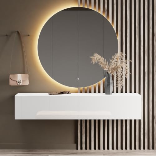 Planetmöbel Flur Möbel Garderobe 160 cm Hängeschrank | Kompaktgarderobe, Garderobenschrank schmal mit Klappe, Dielenschrank mit Stauraum, Wandgarderobe hängend / stehend