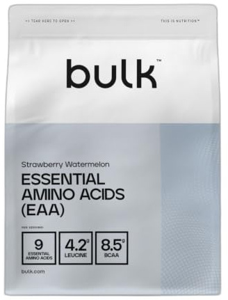 Bulk Aminoacidi essenziali, Fragola & Anguria, 500g | Integratore EAA, 33 porzioni