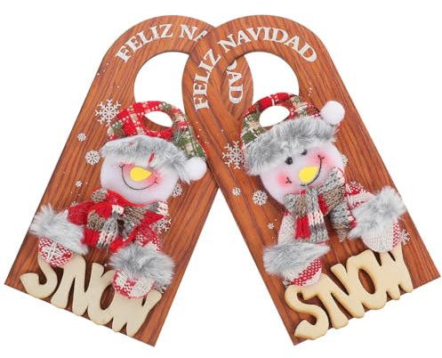PRETYZOOM 2stücke Weihnachts-türhänger Pack Cartoon Weihnachtsdeko Hängeornament Türschild Dekoration Für Zuhause Geschäft Tür Wand Weihnachten
