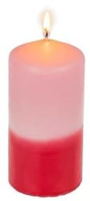 Bougie cylindrique bicolore pour créer une atmosphère – Bougie parfumée pour chambre et salon, en cire, 12 x 6 cm, rose