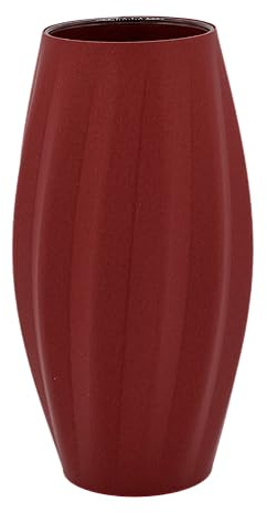 Designer Vase Aura - Carbon-Edition Größe L (17cm), Dekovase/Blumenvase für Schnittblumen und Trockenblumen, wasserdicht inklusive Glaseinsatz (Rot)