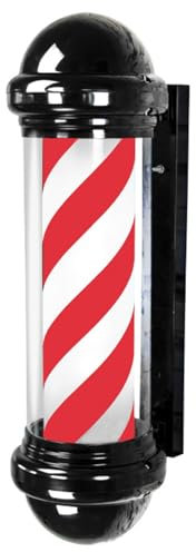 YIQIYOU Poste de Barbero Rojo Azul Giratorio Barber Pole, Montaje en Pared Luz giratoria de peluquería LED Barber Sign Rotary Illuminating Pole - 75x30x21cm(Colorear:A1)