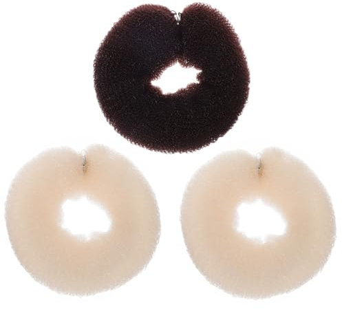 Gogogmee 3pcs Hair Bun Maker Ponytail Holder Nylon Curler Roller Soft Strip Diy Hair Styling Kit Safe for Women Girls Random Color
