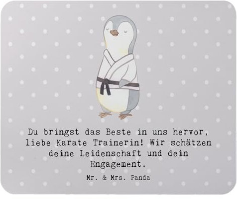 Mr. & Mrs. Panda Mauspad Karate Trainerin - Geschenk, Erfolg, Designer Mauspad, Computer zubehör, Geschenk Coaching, Weisheit, Danksagung Trainerin,