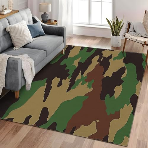 Rugs Living Room Geometric Fan 160x230 cm Area Rugs for Bedroom, Washable Anti Slip Extra Large Soft Rug Fluffy Modern Floor Carpets Mat Rugs for Kids Living Room