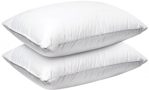 Pillows 2 Pack Hotel Quality Hollowfibre Ultra Bounce Pillow - Microfibre Cover Anti Allergy Soft Support Orthopedic for Stomach Back Neck & Side Sleepers Hypoallergenic Bed Pillows - Size 50 x 75 cm