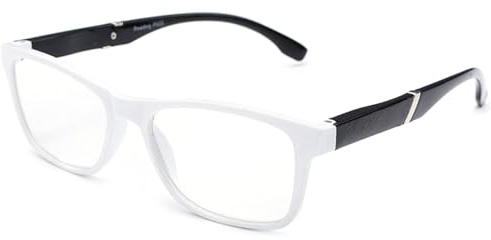 ABETOS Herren Damen Lesebrille Retro Mode Rechteckige Qualität Sehhilfe Lesehilfe mit Federscharnier Vollrand Nerdbrille Lesebrillen Brille mit Sehstärke