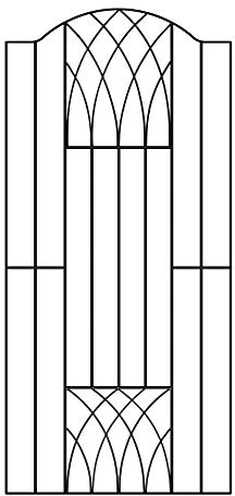 Abbey 1800mm High Bow Top Metal Garden Side Gates Wrought Iron Style Pedestian Gate (955mm Gap x 1800mm High VETC)