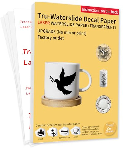 TransOurDream A4 x10 Sheets Laser Waterslide Decal Paper Clear(LW0-10)