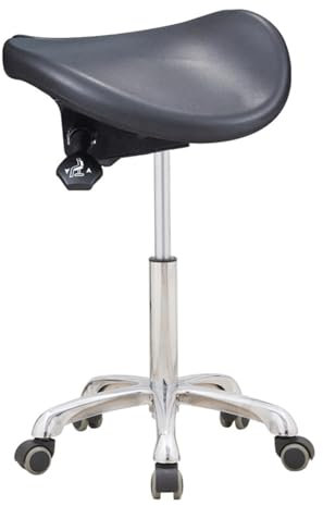 LULUMAIC Einstellbarer Sattelhocker Arbeitstuhl Ergonomisch einstellbare 360 ​​° Drehschuppenstuhl für Ärzte Massage Spa Salon Rolling Stool