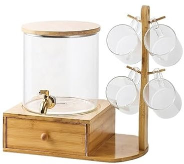brocca di vetro Set di pentole for bevande in vetro for succhi di frutta, bollitore freddo for uso domestico, brocca for acqua fredda con rubinetto, grande capacità, resistenza alle alte temperature b