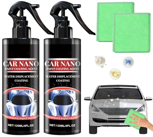 2 PCS Nano Car Spray, Car Polish, Car Nano Paint Coating Agent, Car Spray, Car Wax, Auto Nano Ceramic Coating Polishing Spraying, Fast Repairing Scratch Spray Car, Scratch Remover Kit for Cars