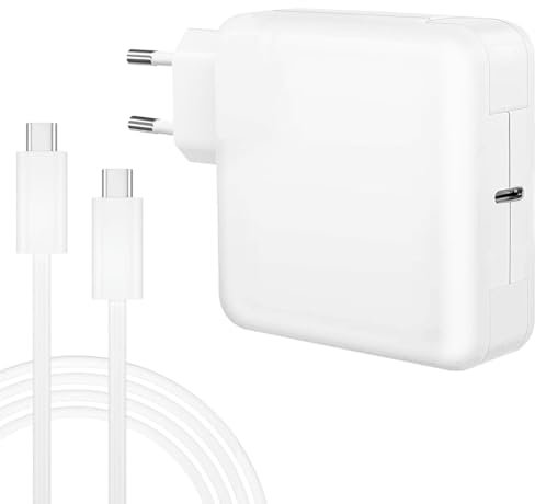 Mac Book Pro Ladekabel, 96W USB C Ladegerät Schnell Netzteil für MacBook 16, 15, 14, 13 Zoll, Mac Book Air 13 Zoll, iPad Pro 12.9/11 Zoll 2020/2019/2018 mit 2M USB C zu C Ladekabel