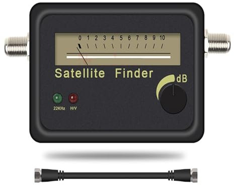 JHXHFJXZ Satfinder Digitale Misuratore di Segnale Misuratore di Segnale Puntatore di Segnale Ricevitore TV satellitare SAT Finder per Dish Network Directv(Added Black Cable)