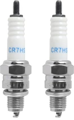 2 Pack Bougie CR7HSA Compatible avec NGK, Bougie CR7HS d'allumage pour Scooter Moto Mobylette, Haute Performance Résistantes à l’Usure, Filetage 10 mm, Compatible pour Allumage 2T 4T