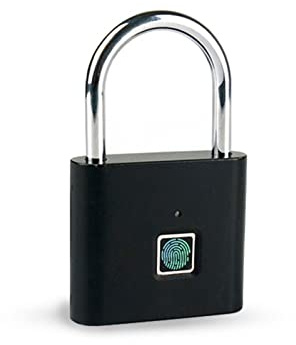 Serrure connectée,Smart Lock Tuya Smart Empreinte Digitale Cadenas sécurité à Domicile Anti-vol étanche télécommande Batterie Alimentation USB sans clé Serrure de Porte(10 Finger Black)