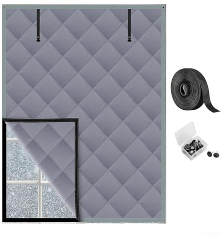 Housse de fenêtre à isolation thermique – Housse de fenêtre à isolation thermique robuste – Kit d'isolation de fenêtre d'hiver coupe-vent et résistant au froid – Pour bloquer le vent et garder au