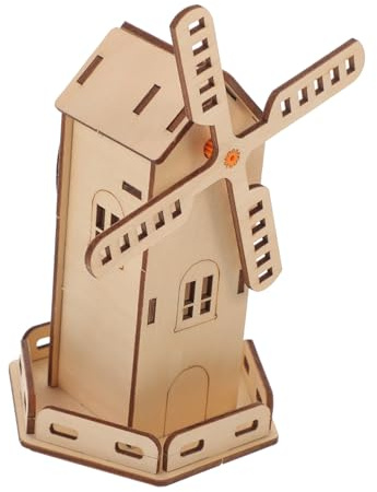 BESPORTBLE Solar Holz Bausatz Windmühle DIY Solarspielzeug für Montessori Lernspielzeug Kreative Geschenke für Jungen und Mädchen Ab Jahre