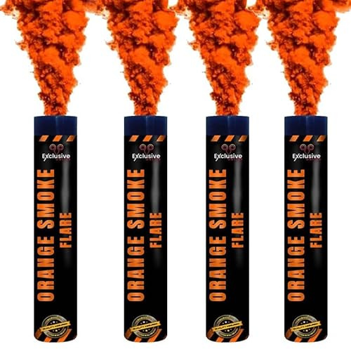 EXCLUSIVE ONLINE Ring Pull Smoke Grenades/Flares Pack of 4 Colors - Orange