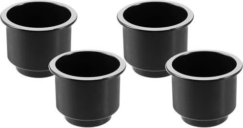 TOYANDONA Lot de 4 Porte-Gobelets en Plastique Argenté pour Yacht et Bateau Inserts Anti-Déversement Accessoires Nautiques et Automobiles Porte-Gobelet de Rechange pour Réutilisable