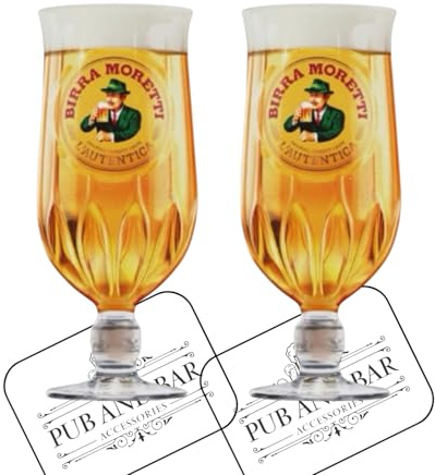 Laurie's Pub and Bar Accessories | Birra Moretti NewStyle 2025 Pint Glass | Set of 2