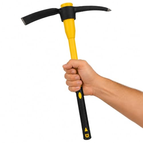 Mini Pick Mattock 0.88lb with Fiberglass Handle for Digging & Weeding